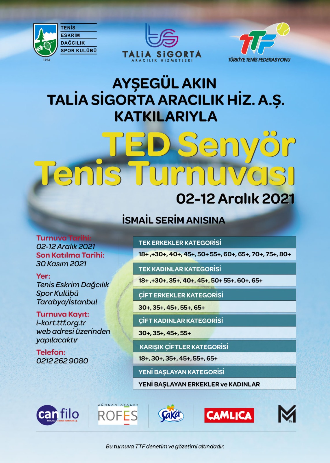 TALİA SİGORTA TED SENYÖR TENİS TURNUVASI ANA SPONSORU OLDU